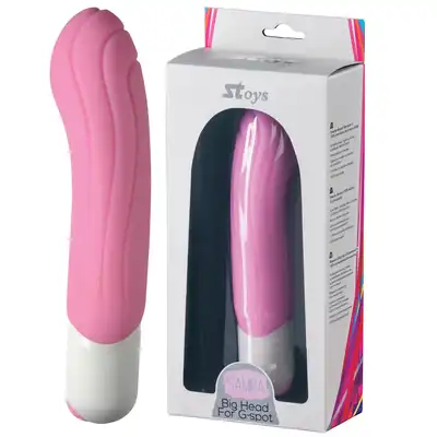 Stoys - Samira Silicone Vibrator. Różowy wibrator ze żłobieniami do stymulacji punktu G 