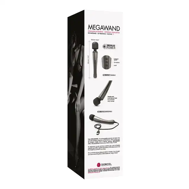 Dorcel- Megawand - Wand Vibrator - ekskluzywny wibrator w formie różdżki. Wiele możliwości użycia
