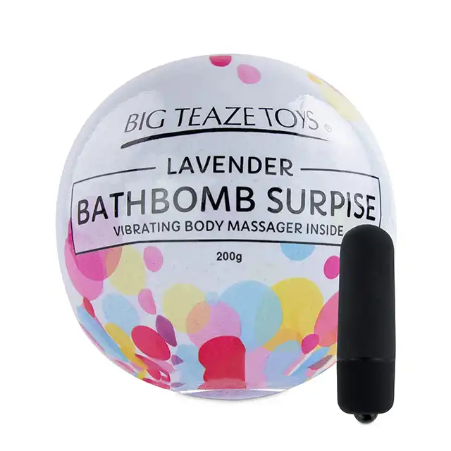 Big Teaze Toys - Bąbka kąpielowa o aromacie lawendowym z ukrytym wewnątrz wibratorem. Cudowny prezent. 