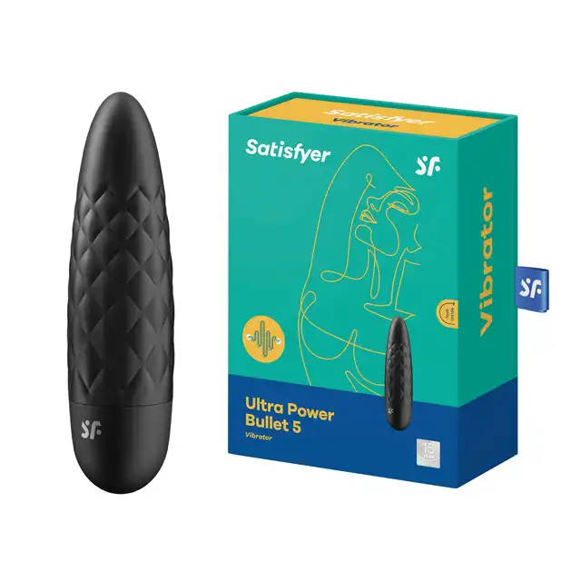 Satisfyer - Ultra Power Bullet 5 Black - mini wibrator o dużej mocy. Silikon medyczny. Mega Sale!