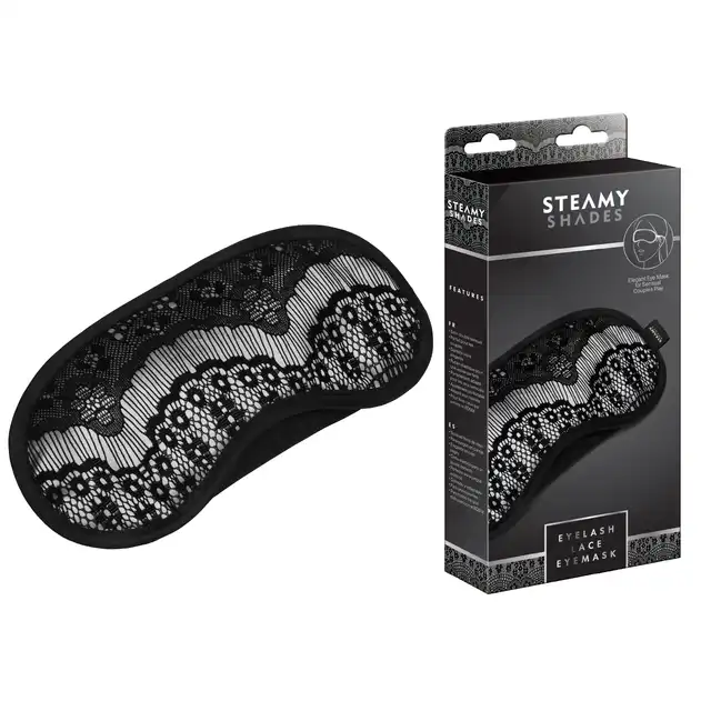 Steamy Shades - Eyelash Lace Eyemask - satynowa, miękka opaska na oczy. Luksus i jakość