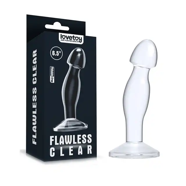 LoveToy - Flawless Clear - Prostate Plug 17 cm - przezroczysta wtyczka, idealna do stymulacji prostaty