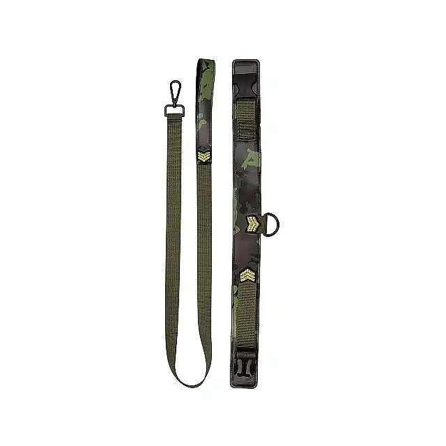 Ouch! - Collar with Leash Army. Zestaw smyczy oraz obroży w stylu armii. Premium design. Ostatnia sztuka!