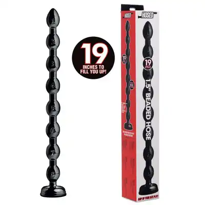 Hosed - Beaded Anal Snake. Mega wielkie czarne dildo 51 cm. Wielki emocje. Mocna przyssawka. Elastyczne.