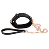 Bad Kitty - Colar With Leash. Elegancka obroża ze smyczą i elementami różowego złota 