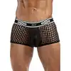Male Power - Mini Short Black. Bokserki męskie z siateczkowego materiału. Niska talia i miękki materiał