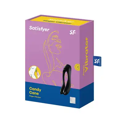 Satisfyer - Candy Cane Black - wszechstronny wibrator na palec. Stymulacja wielu miejsc erogennych
