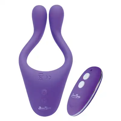 BeauMents - Doppio 2.0 purple - fioletowy stymulator, wielofunkcyjny wibrator dla par