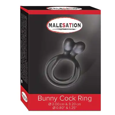 Malestation - Bunny Cock Ring. Podwójny ring na penisa ze stymulującymi uszami króliczka 