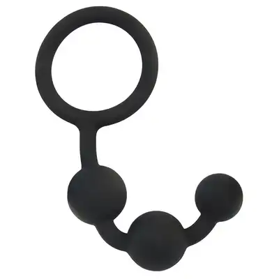 Malestation - Anal Beads 3. Koraliki analne z bardzo gładkiego silikonu. Wygodny uchwyt. 