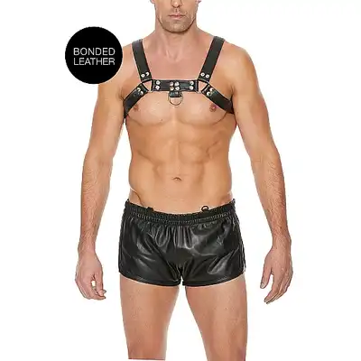 Ouch! - Chest Bulldog Harness - Męska uprząż. L/XL - Czarna. Fetish Brand of the Year 