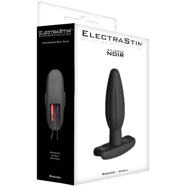 ElectraStim - Rocker Plug Black S. Korek z elektrostymulacją. Medyczny silikon