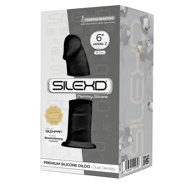 Silexd -  Thermo Reactive Dildo 6" black - unikatowe dildo o podwójnej gęstości. Przyjemność gwarantowana!