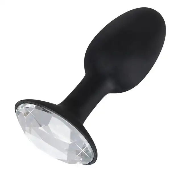 You2Toys - Butt Plug Diamond L. Duży silikonowy plug analny w kształcie jajka z bezbarwnym kryształkiem. Zabłyśnij przed partnerem