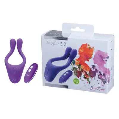 BeauMents - Doppio 2.0 purple - fioletowy stymulator, wielofunkcyjny wibrator dla par