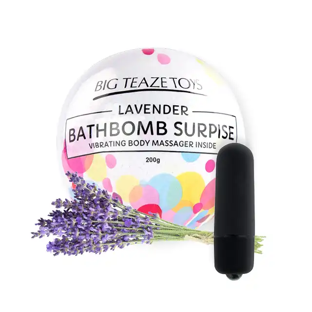 Big Teaze Toys - Bąbka kąpielowa o aromacie lawendowym z ukrytym wewnątrz wibratorem. Cudowny prezent. 