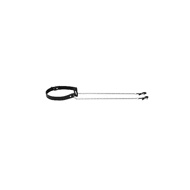 Ouch! -  O-Ring With Nipple Clamps. Knebel z silikonowym ringiem i klamerkami na sutki. Premium design.