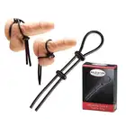  Malestation - Adjustable Cock&amp;Testicle Ring. Funkcjonalny podwójny ring na penisa w formie lasso. Mega sale!