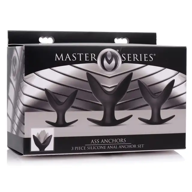 Master Series -Anal Anchor 3 Set. Zestaw progresywny cudownie rozpychających korków analnych 