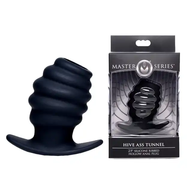 Master Series - Hive Ass Tunnel ok 7 cm . Gładki silikonowy tunel analny ze stymulującymi żebrowaniami 
