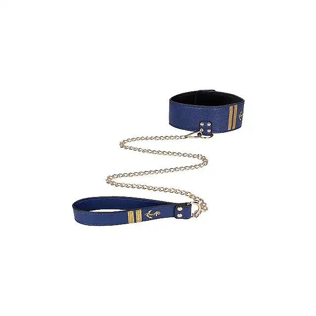 Ouch! - Collar with Leash Sailor. Obroża i smycz z efektownym motywem marynarskim. Ostatnia sztuka!