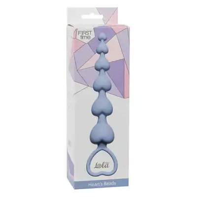 Plug-Anal Heart's Beads Blue