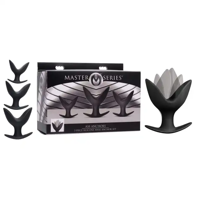 Master Series -Anal Anchor 3 Set. Zestaw progresywny cudownie rozpychających korków analnych 