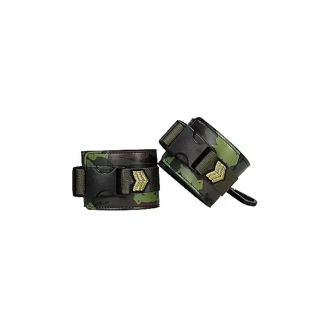 Ouch! -  Ankle Cuffs Army. Kajdanki na nogi moro, motyw wojskowy. Premium design. Ostatnia sztuka!