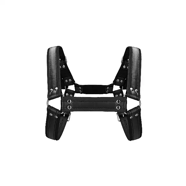 Ouch! - Buckle Bulldog Harness - Męska uprząż. L/XL - Czarna. Fetish Brand of the Year