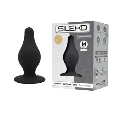 SilexD - Model 2 Silicone Plug M black. Termoreaktywna silikonowa wtyczka analna