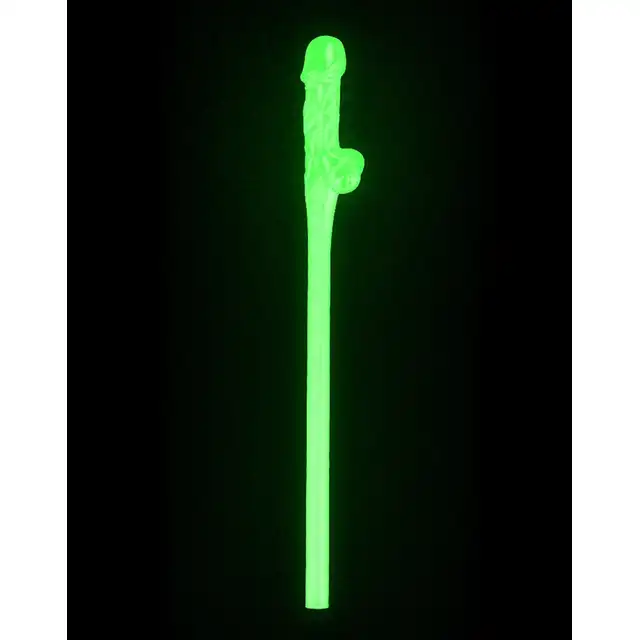 LoveToy - Jokes &amp; Parties Glow Willy - zestaw słomek w kształcie penisa, świecą w ciemności!