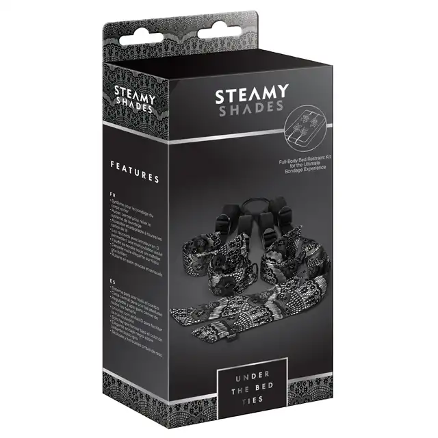 Steamy Shades - Control Cuffs with Bag Handle - miękkie kajdanki na nadgarstki lub nogi, uchwyt zapewnia kontrolę