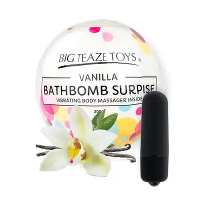 Big Teaze Toys - Bath Bomb Surprise. Pachnąca wanilią kulka soli do kąpieli z ukrytym wewnątrz wibratorem. Extra prezent.