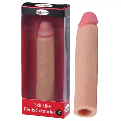 Malestation - SkinLike Penis Extender 3. Bardzo realistyczna przedłużka 5 cm z wyraźną główką 