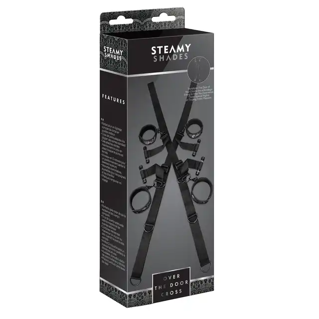 Steamy Shades - Over The Door Cross - luksusowy zestaw do krępowania na drzwi. Regulacja wysokości