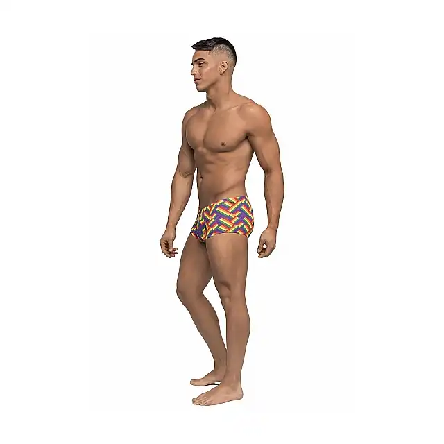 Male Power - Mini Short Print L. Bokserki w tęczowy wzór 