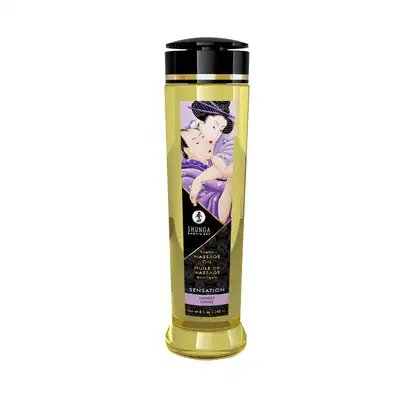Shunga - Massage Oil Sensation Lavender 240 ml. Ekskluzywny lawendowy olejek do masażu. Kanadyjski.