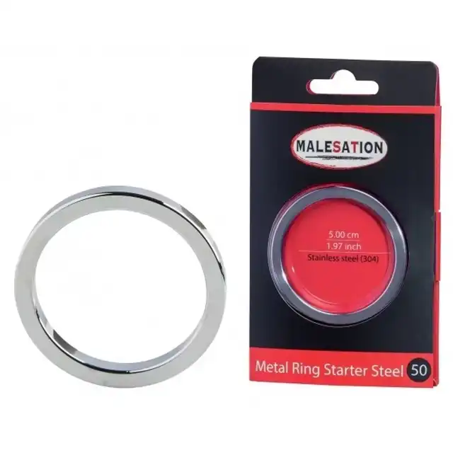Malestation - Metal Ring Starter Stal 5 cm. Klasyczny elegancki ring erekcyjny ze stali nierdzewnej