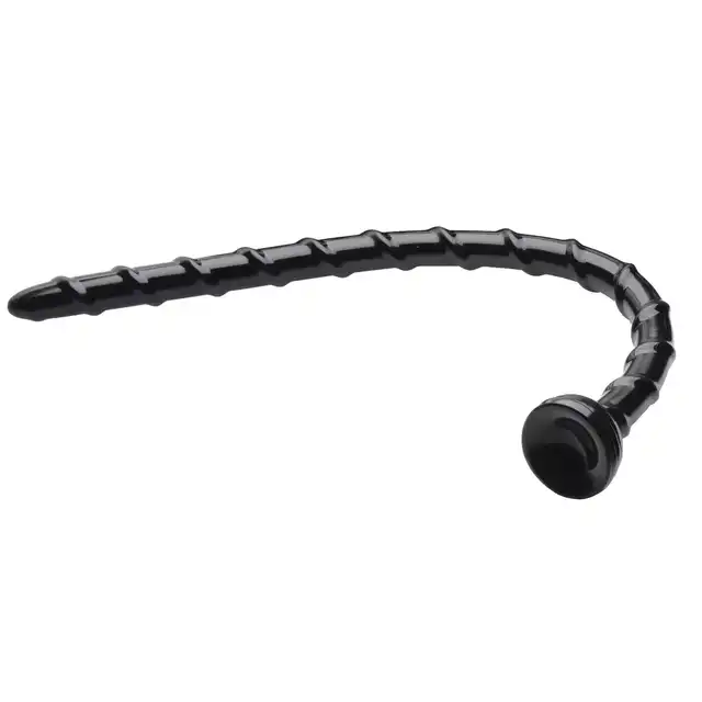 Hosed - Swirl Hose 46cm. Wielkie i giętkie, czarne mega dildo. Mocna przyssawka i extra dawka emocji.