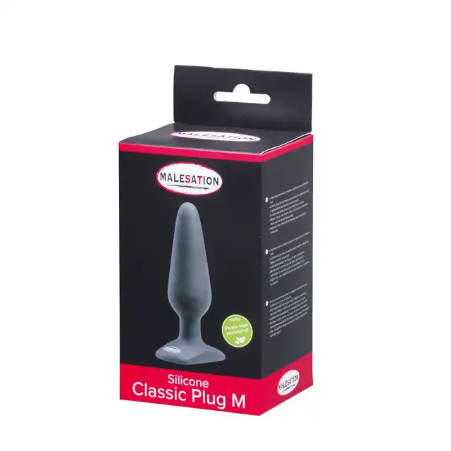 Malesation - Silicone Classic Plug M - korek analny, rozmiar M. Miękki, bezwonny