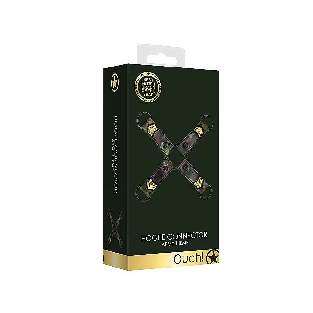 Ouch! -  Hogtie Connector Army Green. Uprząż do wiązania moro w stylu armii. Premium design. Ostatnia sztuka!