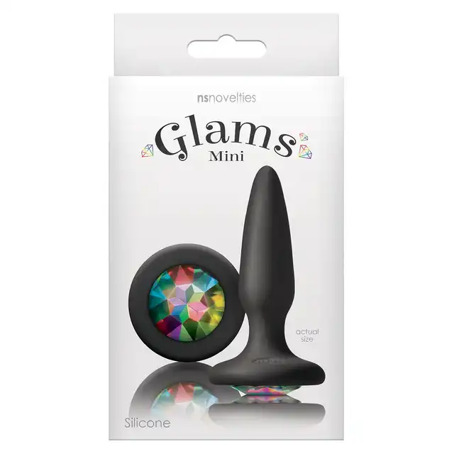 Glams - Mini Rainbow - przepiękny korek analny z diamentem w kolorze tęczy