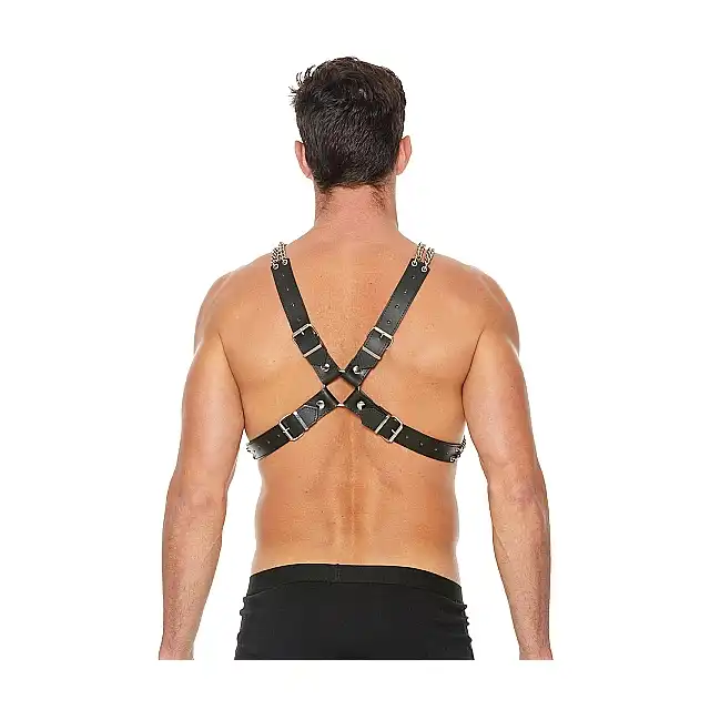Ouch! - Chain And Chain Harness - Męski elegancki harness. One Size - Czarny. Fetish Brand of the Year Ostatnia sztuka!