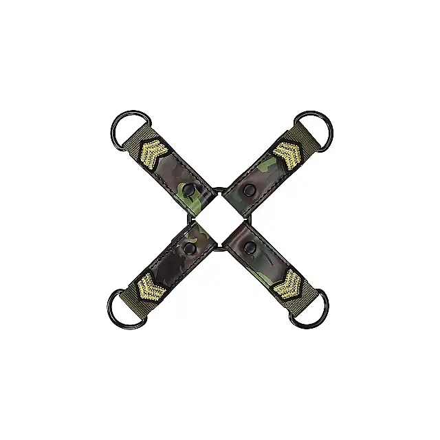 Ouch! -  Hogtie Connector Army Green. Uprząż do wiązania moro w stylu armii. Premium design. Ostatnia sztuka!