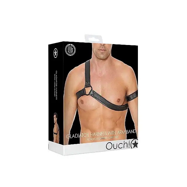 Ouch! - Gladiator Harness - Męski mega harnes. One Size - Czarna.  Fetish Brand of the Year 