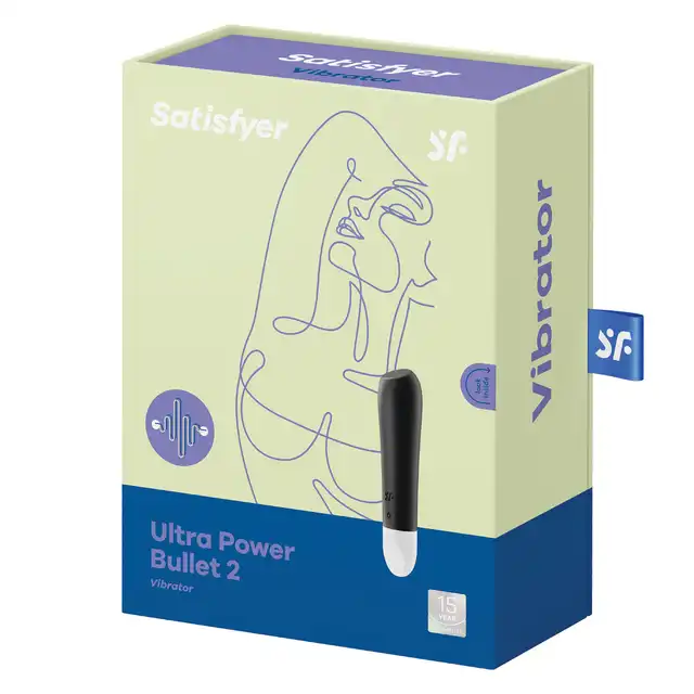 Satisfyer - Ultra Power Bullet 2 Black - mini wibrator o silikonowym wykończeniu. Mocne wibracje