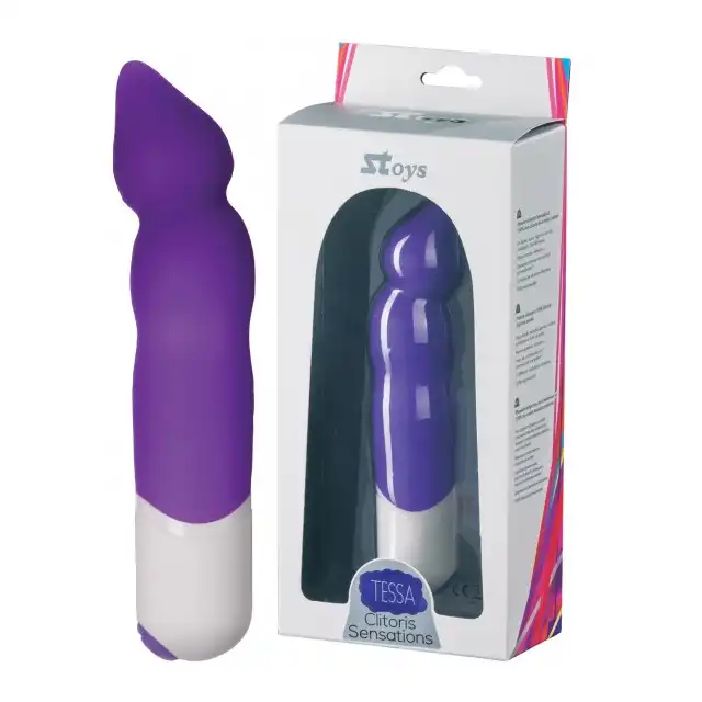 Stoys - Tessa  Silicone Vibrator. Fioletowy wibrator do stymulacji punktu G  12 cm długości 