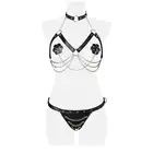 Grey Velvet - Przepiękny, profesjonalny i elegancki harness. 3 częściowy. Rozmiar uniwersalny XS-L
