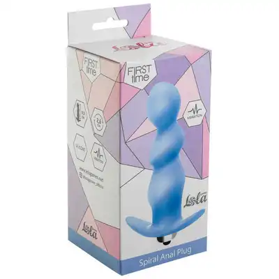 Plug-Butt plug with vibration Spiral Anal Plug Blue