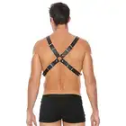 Ouch! - Men's Chain Harness - Skóra i metal. One Size - Czarny. Fetish Brand of the Year. Ostatnia sztuka!